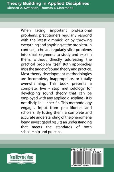 Produktbild: Theory Building in Applied Disciplines (16pt Large Print Edition)