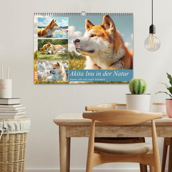 Produktbild: Akita Inu in der Natur. Japans edle und sanfte Sch&ouml;nheit (Wandkalender 2026 DIN A3 quer), CALVENDO Monatskalender