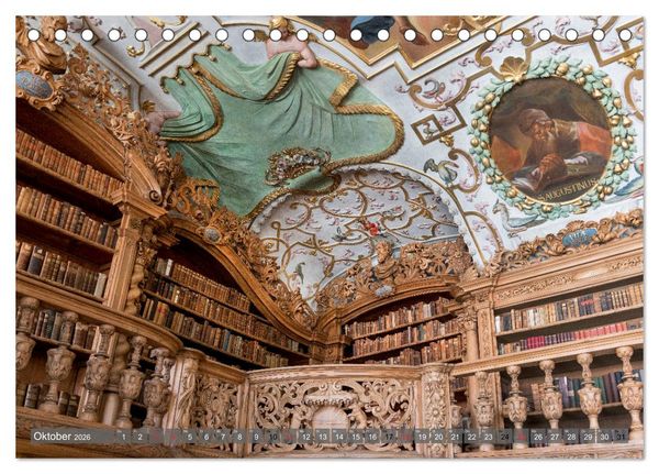 Produktbild: Kloster Waldsassen Stiftsbibliothek (Tischkalender 2026 DIN A5 quer), CALVENDO Monatskalender