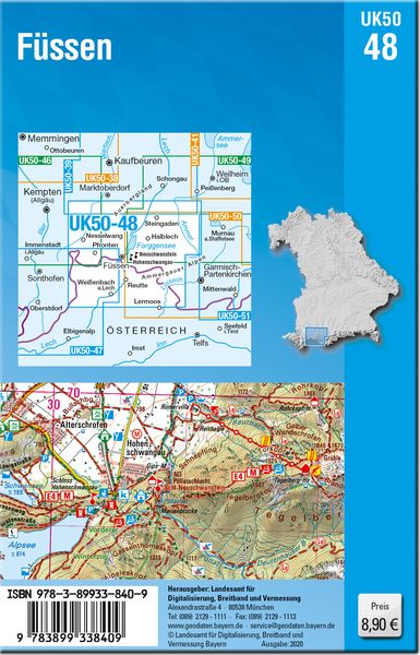 Produktbild: F&uuml;ssen 1 : 50 000 (UK 50-48)
