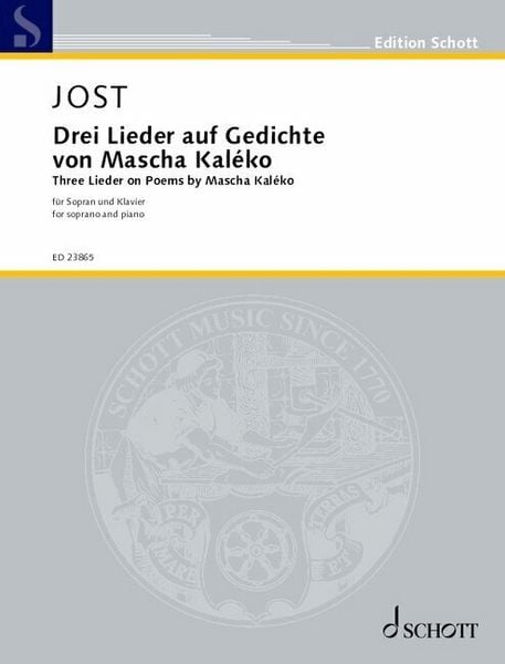 Produktbild: Drei Lieder auf Gedichte von Mascha Kal&eacute;ko