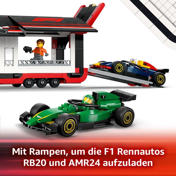 Produktbild: LEGO City F1 Transporter mit RB20 & AMR24 F1 Rennautos - Spielset 60445