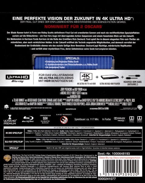 Produktbild: Blade Runner - Final Cut (4K Ultra HD) (+ Blu-ray)