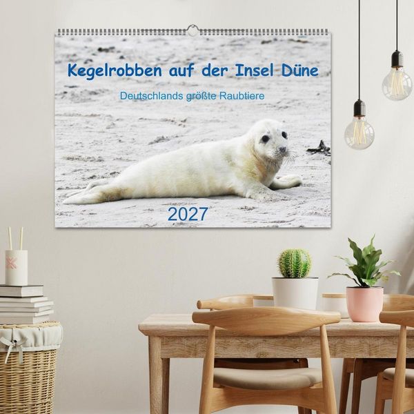 Produktbild: Kegelrobben auf der Insel D&uuml;ne (Wandkalender 2027 DIN A2 quer), CALVENDO Monatskalender