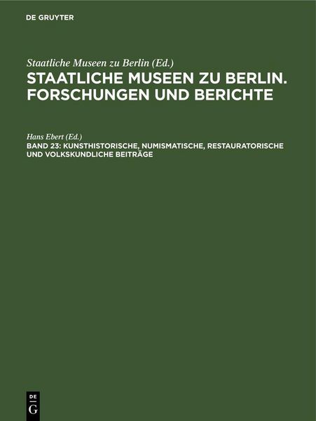 Produktbild: Kunsthistorische, numismatische, restauratorische und volkskundliche Beitr&auml;ge