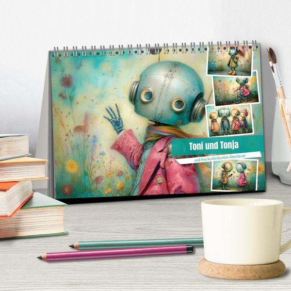 Produktbild: Toni und Tonja und ihre kunterbunten Abenteuer (Tischkalender 2026 DIN A5 quer), CALVENDO Monatskalender