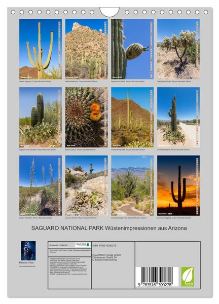 Produktbild: SAGUARO NATIONAL PARK W&uuml;stenimpressionen aus Arizona (Wandkalender 2026 DIN A4 hoch), CALVENDO Monatskalender