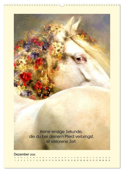Produktbild: Reiterfreuden. Spr&uuml;che und Weisheiten f&uuml;r Pferdemenschen (hochwertiger Premium Wandkalender 2026 DIN A2 hoch), Kunstdruck in Hochglanz
