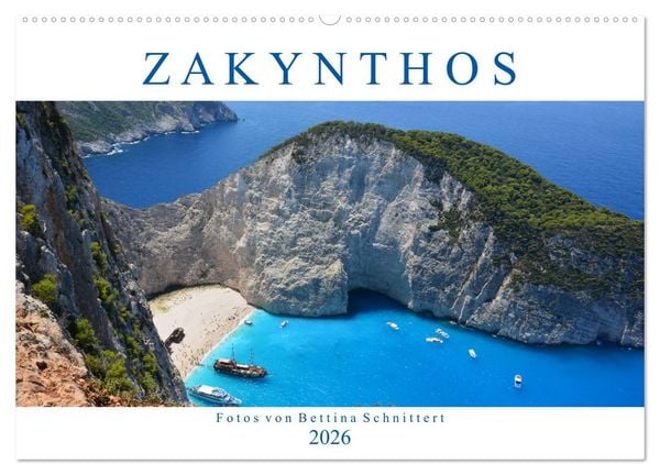 Zakynthos 2026 (Wandkalender 2026 DIN A2 quer), CALVENDO Monatskalender