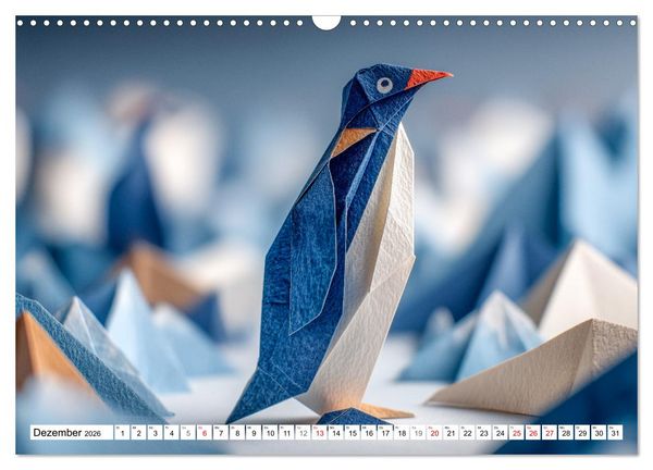 Produktbild: Origami Zoo - Bunter Tierkalender f&uuml;r Kinder und Familien (Wandkalender 2026 DIN A3 quer), CALVENDO Monatskalender