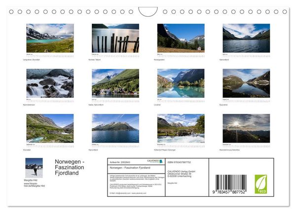 Produktbild: Norwegen - Faszination Fjordland (Wandkalender 2026 DIN A4 quer), CALVENDO Monatskalender