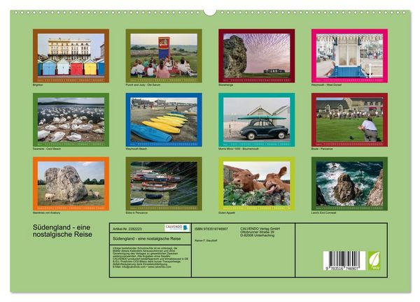 Produktbild: S&uuml;dengland - eine nostalgische Reise (hochwertiger Premium Wandkalender 2026 DIN A2 quer), Kunstdruck in Hochglanz