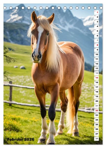 Produktbild: Pferdekalender - Wundersch&ouml;ne Pferde in Natur und Portraits (Tischkalender 2026 DIN A5 hoch), CALVENDO Monatskalender