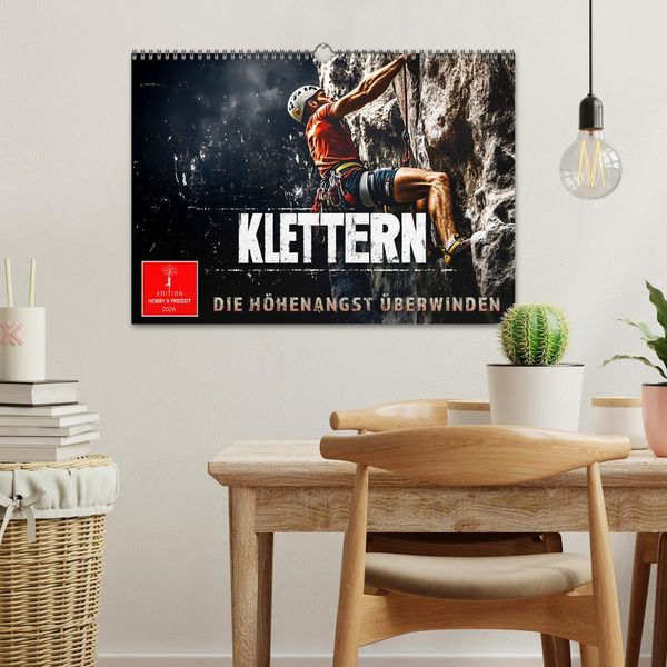 Produktbild: Klettern - die H&ouml;henangst &uuml;berwinden (Wandkalender 2026 DIN A3 quer), CALVENDO Monatskalender