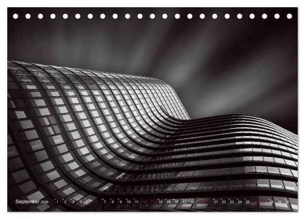 Produktbild: Monochrome Architektur (Tischkalender 2026 DIN A5 quer), CALVENDO Monatskalender