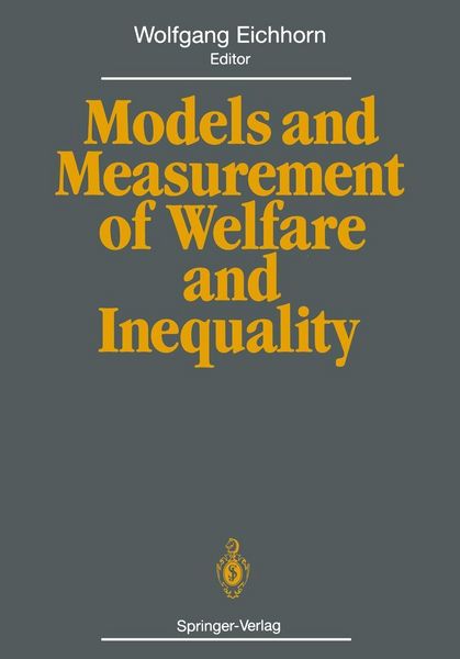 Produktbild: Models and Measurement of Welfare and Inequality