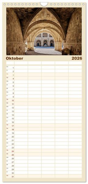 Produktbild: Familienplaner 2026 - Rhodos und Symi mit 5 Spalten (Wandkalender, 21 x 45 cm) CALVENDO