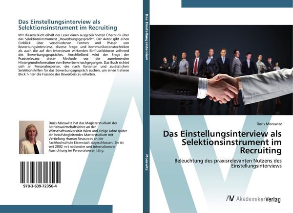 Das Einstellungsinterview als Selektionsinstrument im Recruiting, Taschenbuch von Doris Morawitz, AV Akademikerverlag, 9783639723564