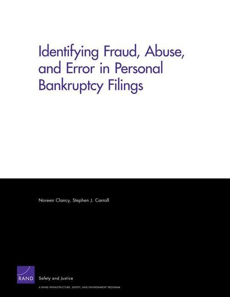 Produktbild: Identifying Fraud, Abuse, and Error in Personal Bankruptcy Filings