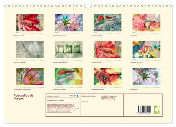 Produktbild: Fotografie trifft Malerei (Wandkalender 2026 DIN A3 quer), CALVENDO Monatskalender