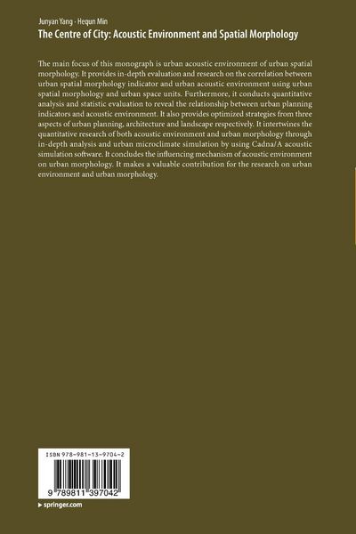 Produktbild: The Centre of City: Acoustic Environment and Spatial Morphology
