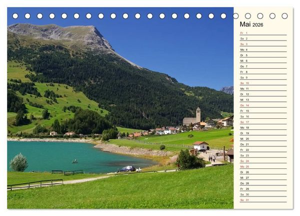Produktbild: Vinschgau - Die Sonnenseite S&uuml;dtirols (Tischkalender 2026 DIN A5 quer), CALVENDO Monatskalender