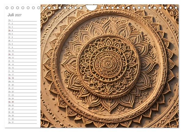 Produktbild: Natural Mandalas - Kraftvolle KI Mandalas aus Naturmaterialien (Wandkalender 2027 DIN A4 quer), CALVENDO Monatskalender