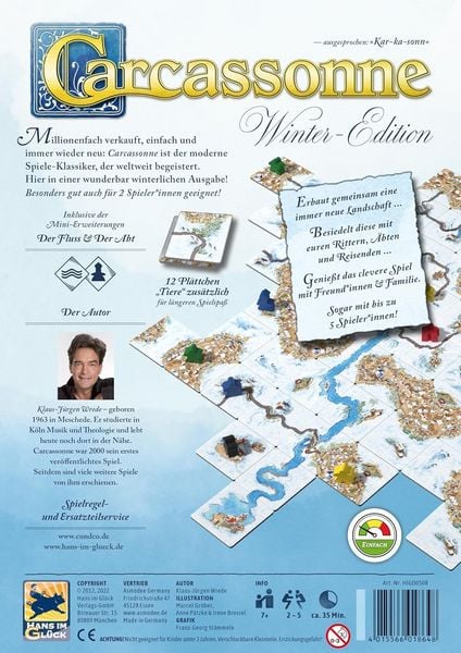 Produktbild: Hans im Gl&uuml;ck HIGD0508 - Carcassonne Winter-Edition V3.0, Strategiespiel (Eigenst&auml;ndige Version)