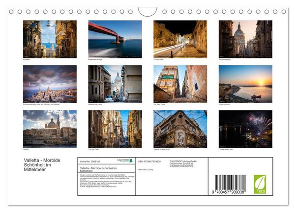 Produktbild: Valletta - Morbide Sch&ouml;nheit im Mittelmeer (Wandkalender 2026 DIN A4 quer), CALVENDO Monatskalender