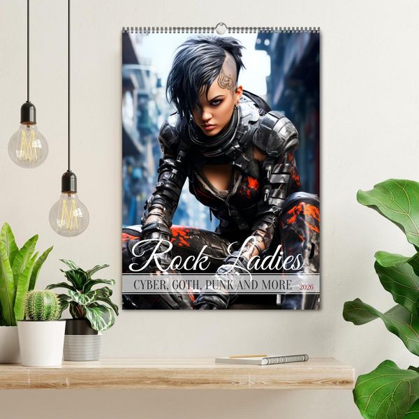 Produktbild: ROCK LADIES Cyber, goth, punk and more (Wall Calendar 2026 DIN A2 portrait), CALVENDO 12 Month Wall Calendar