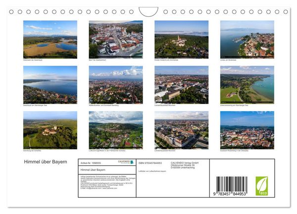 Produktbild: Himmel &uuml;ber Bayern (Wandkalender 2026 DIN A4 quer), CALVENDO Monatskalender