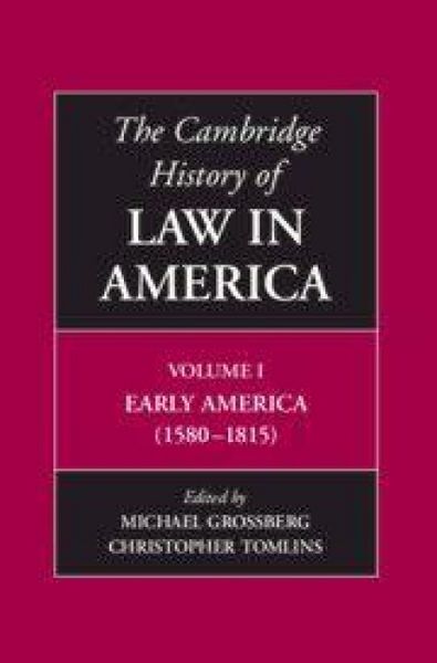 Produktbild: The Cambridge History of Law in America - Vol 1