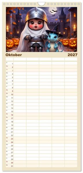 Produktbild: Familienplaner 2027 - Kleiner Ritter - Jahresreise mit 5 Spalten (Wandkalender, 21 x 45 cm) CALVENDO