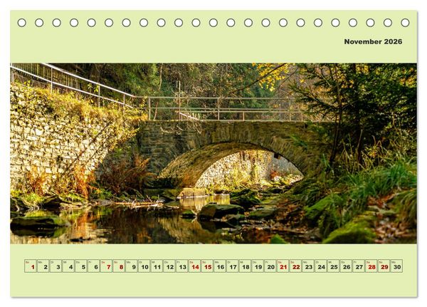 Produktbild: Die schwarze Pockau im Herbstgewand (Tischkalender 2026 DIN A5 quer), CALVENDO Monatskalender