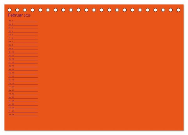 Produktbild: Bastel-Geburtstagskalender orange / Geburtstagskalender (Tischkalender 2026 DIN A5 quer), CALVENDO Monatskalender