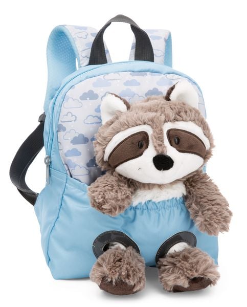 Produktbild: NICI - Travel Friends - Rucksack mit Pl&uuml;schtier 21x26cm Waschb&auml;r 25cm hellblau