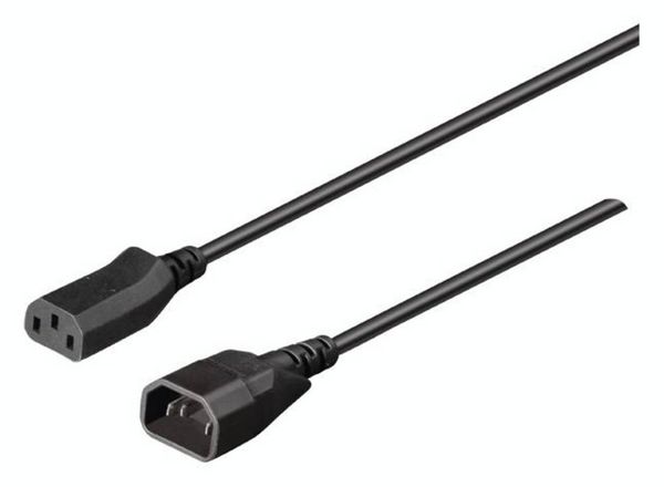 Produktbild: Bachmann Kaltger&auml;teverl&auml;ngerungskabel, C14 Stecker C13 Buchse, 0,5 m, schwarz