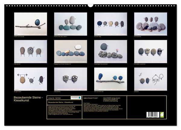 Produktbild: Bezaubernde Steine - Kieselkunst (Wandkalender 2026 DIN A2 quer), CALVENDO Monatskalender