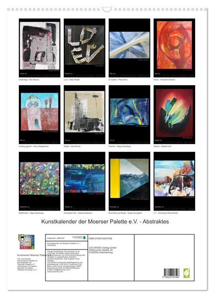 Produktbild: Kunstkalender der Moerser Palette e.V. - Abstraktes (Wandkalender 2026 DIN A2 hoch), CALVENDO Monatskalender