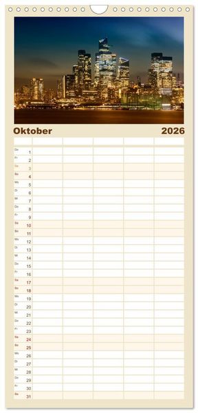 Produktbild: Familienplaner 2026 - NEW YORK CITY Urbane Magie mit 5 Spalten (Wandkalender, 21 x 45 cm) CALVENDO