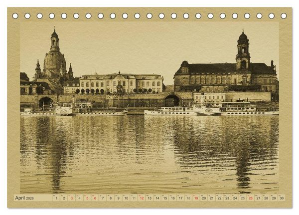 Produktbild: Dresden - Ein Kalender im Zeitungsstil (Tischkalender 2026 DIN A5 quer), CALVENDO Monatskalender