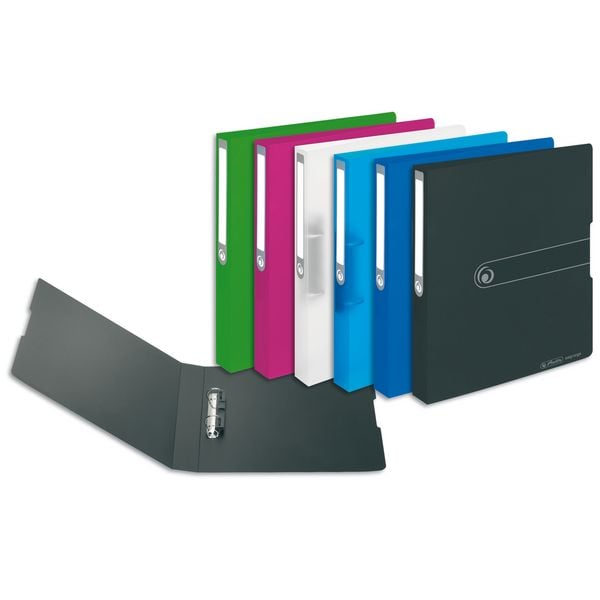 Produktbild: Herlitz Ringbuch PP A4 2 Ringe 25mm, opak schwarz