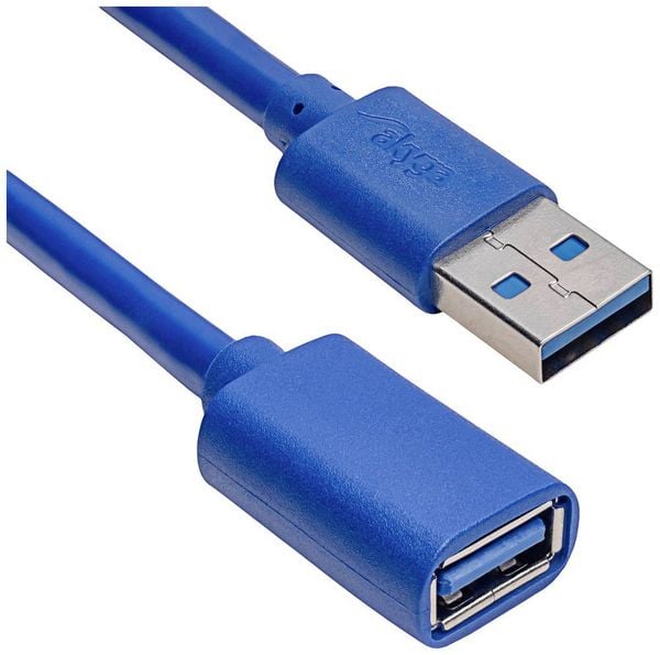 Produktbild: Akyga USB-Kabel USB-A Stecker, USB-A Buchse 1.00m Schwarz AK-USB-28
