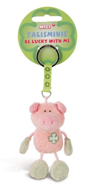 Produktbild: NICI Schl&uuml;sselanh&auml;nger Talisminis Schwein rosa gr&uuml;n 7cm
