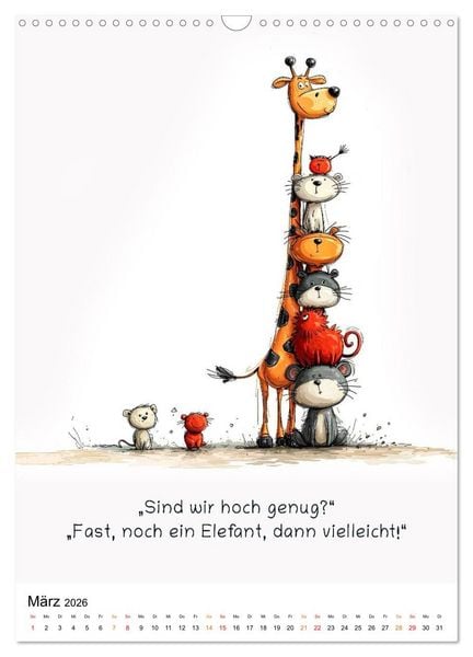 Produktbild: Tierische. Witzig. Wahr. (Wandkalender 2026 DIN A3 hoch), CALVENDO Monatskalender