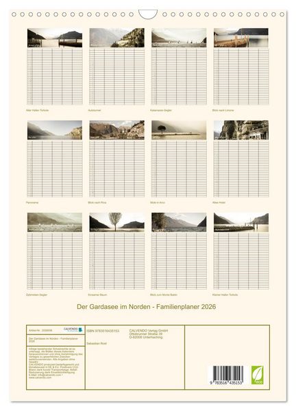 Produktbild: Der Gardasee im Norden - Familienplaner 2026 (Wandkalender 2026 DIN A3 hoch), CALVENDO Monatskalender