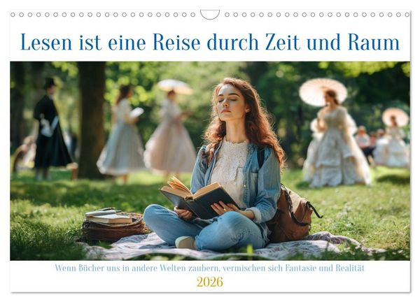 Lesen ist eine Reise durch Zeit und Raum (Wandkalender 2026 DIN A3 quer), CALVENDO Monatskalender