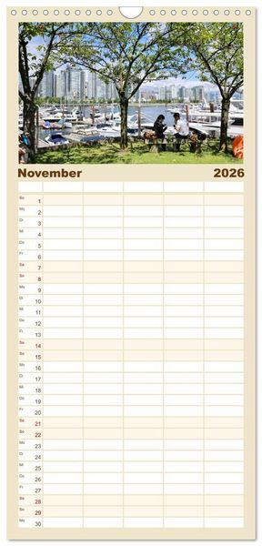 Produktbild: Familienplaner 2026 - 12 Gr&uuml;nde, Vancouver zu lieben. mit 5 Spalten (Wandkalender, 21 x 45 cm) CALVENDO