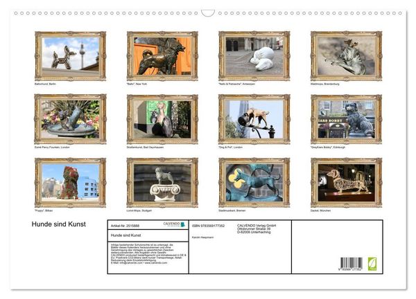 Produktbild: Hunde sind Kunst (Wandkalender 2027 DIN A2 quer), CALVENDO Monatskalender