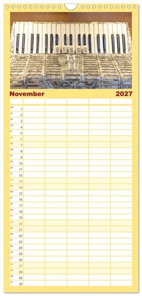 Produktbild: Familienplaner 2027 - Akkordeon, Hast Du da noch T&ouml;ne? mit 5 Spalten (Wandkalender, 21 x 45 cm) CALVENDO